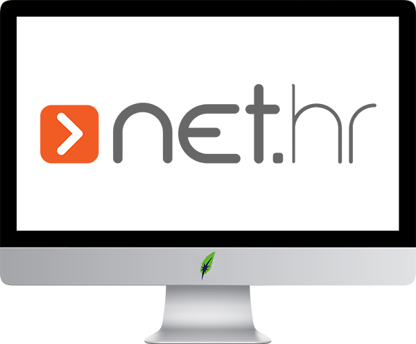 Computerscherm met logo Kroatischtalig online newsportal - Net.hr - in kleur op transparante achtergrond - 600 * 496 pixels